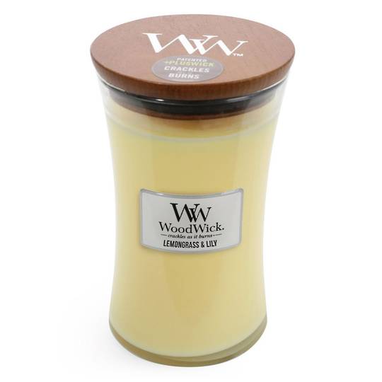 WOODWICK-Large Candle-LEMONGRASS and lily